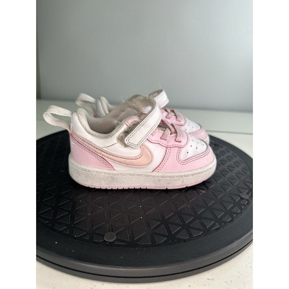 Size 6C Nike Court Borough Low Recraft TD Toddler Pink/White - DV5458-105